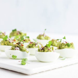 Spicy Avocado Deviled Eggs